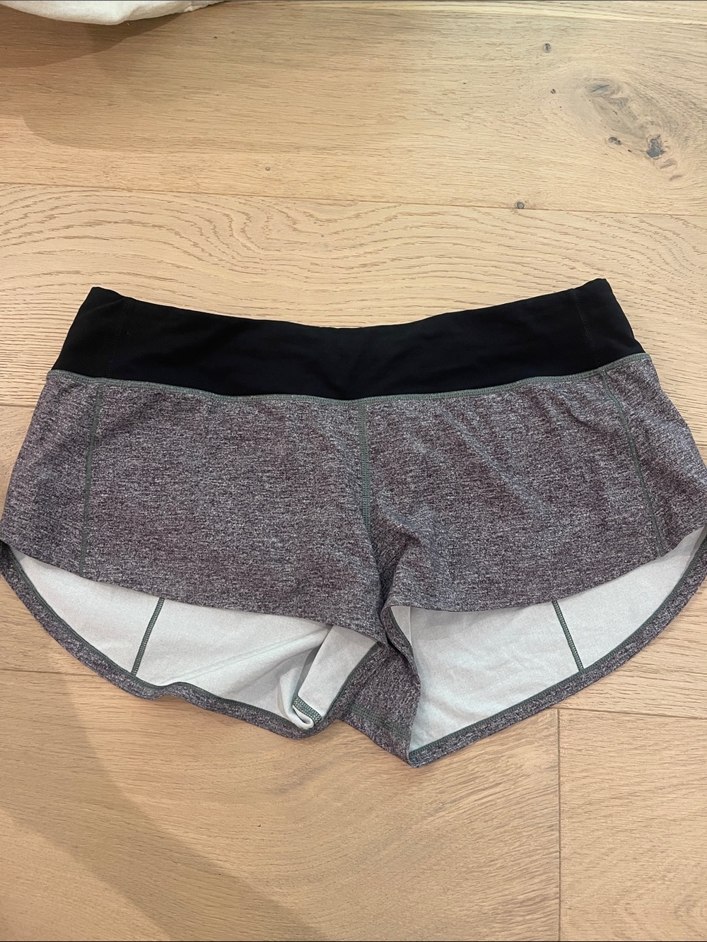 lululemon athletica Black Waistband Heather Gray Athletic Shorts